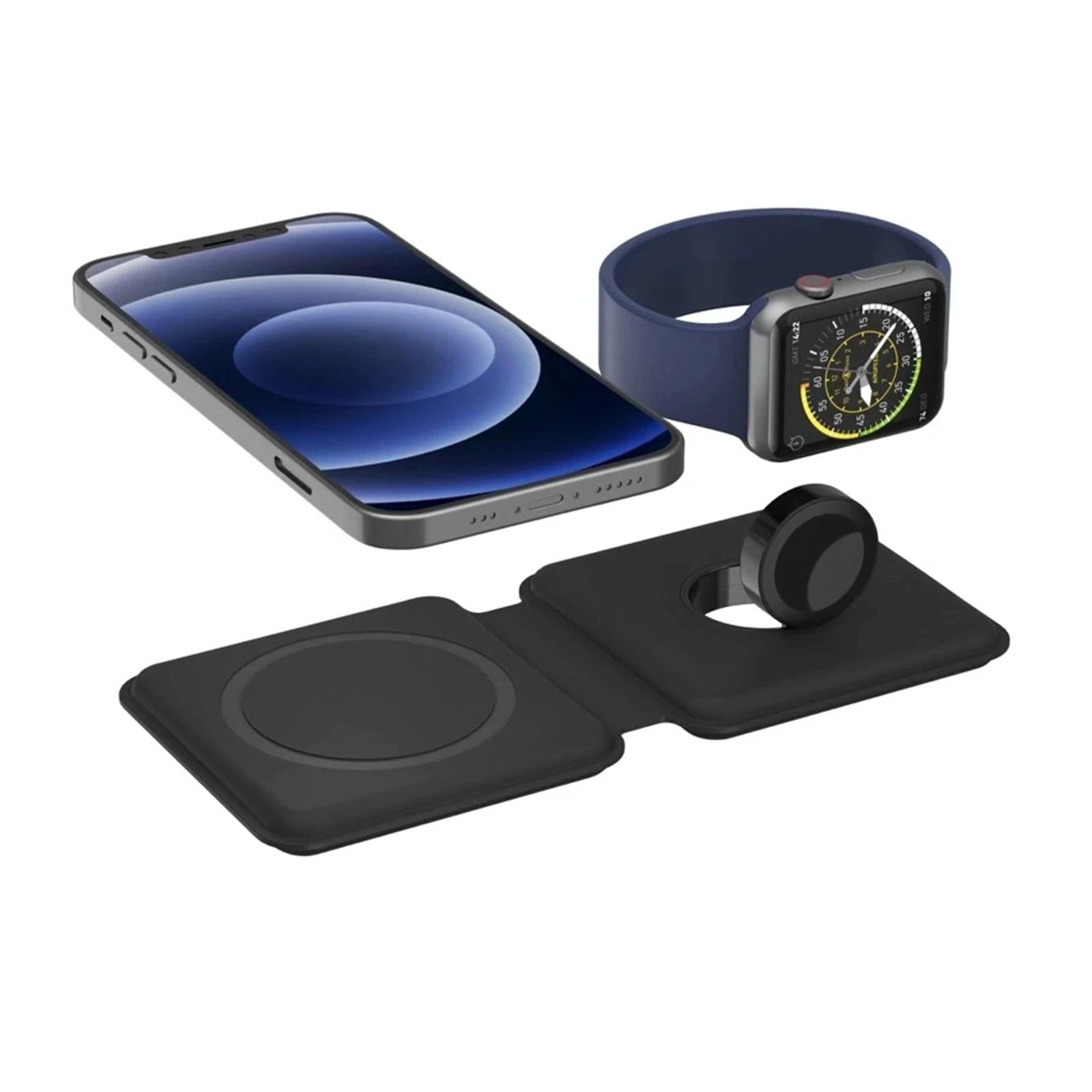 V562-W7670G8PI-202504211930-03 Foldable Dual Wireless Charger For Phones Iwatch Airpods - White - Image 4