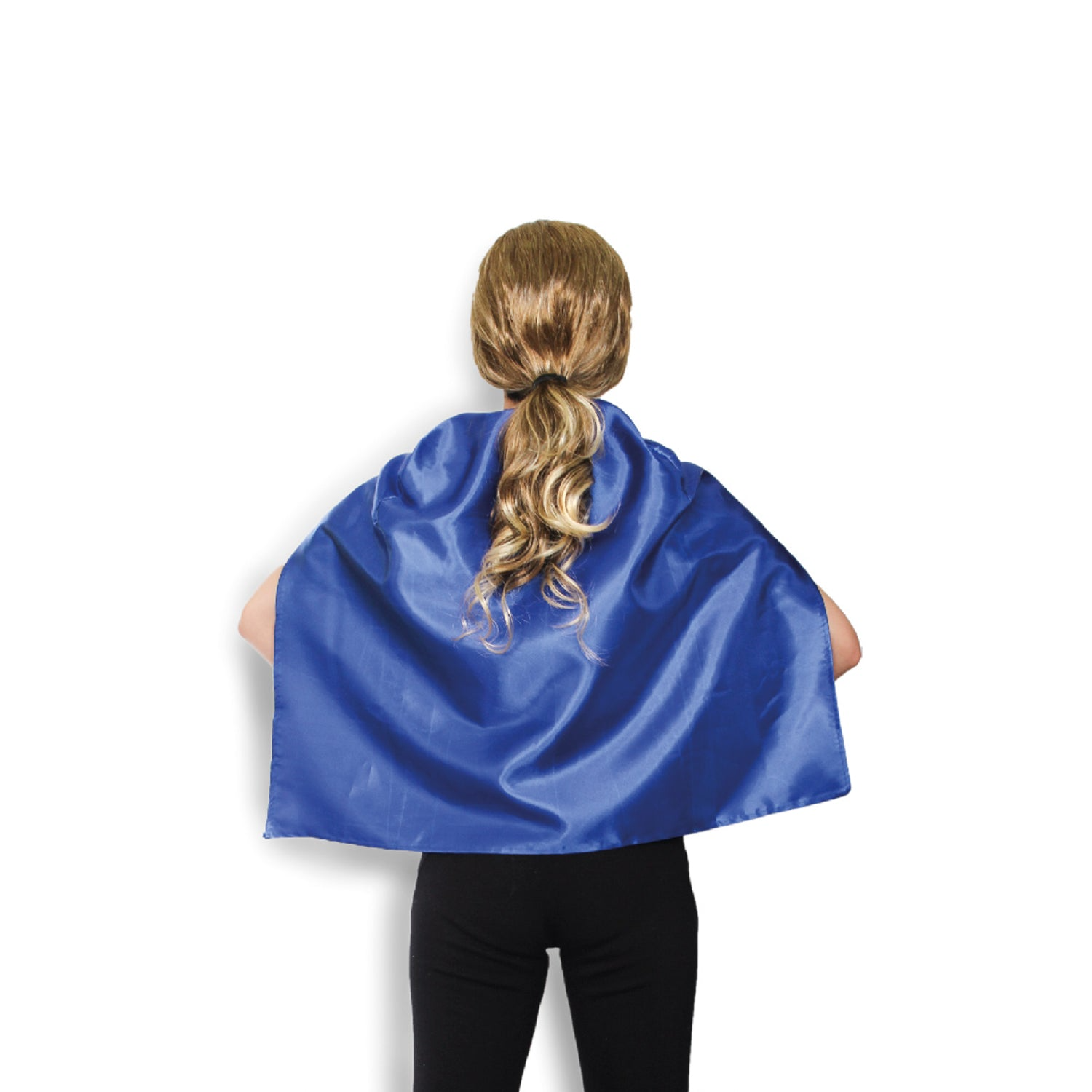 V563-12181-BLU-202507251125-01 SHORT CAPE Kids Childrens Party Costume Vampire Coat School Team Colours - Blue - Image 2