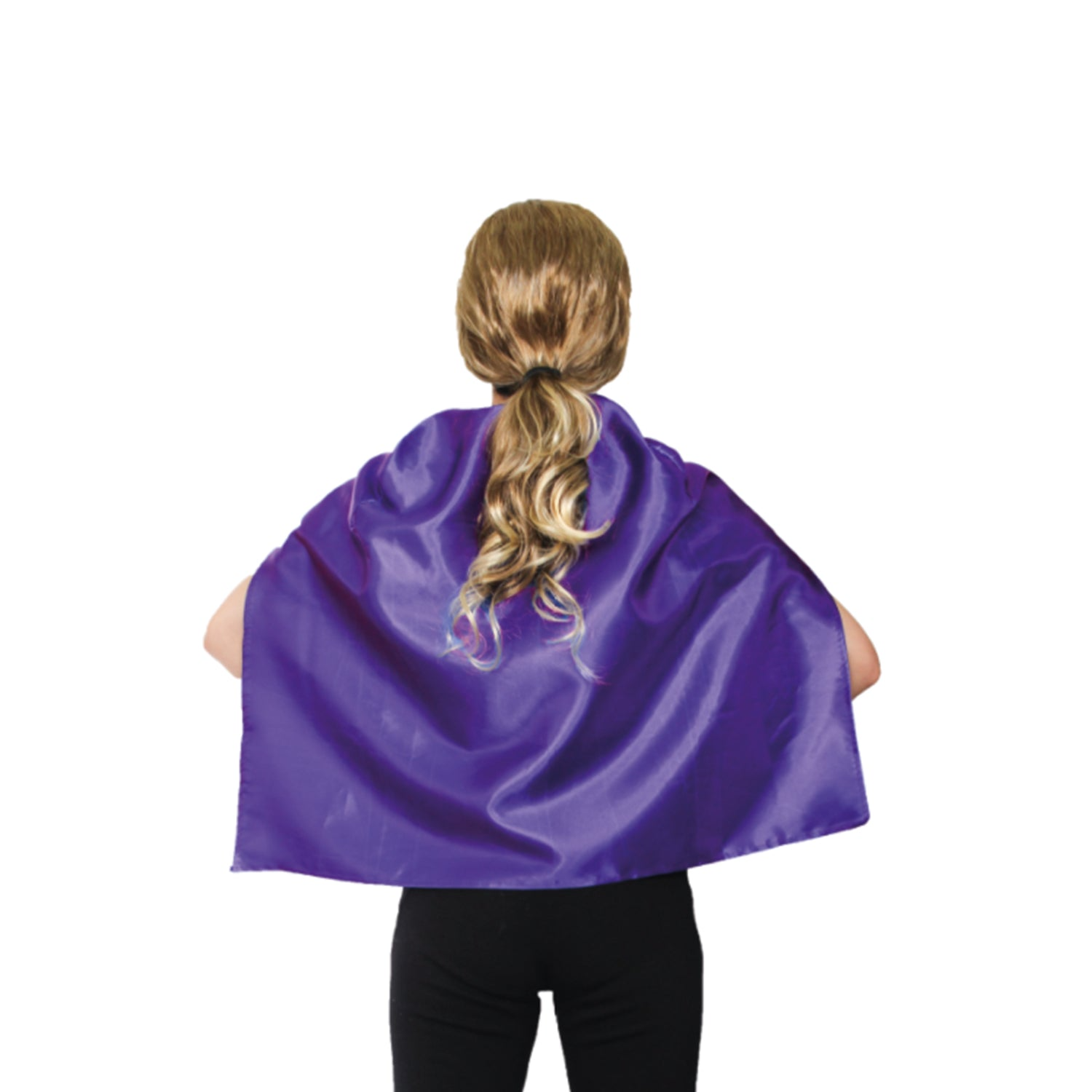 V563-12181-PURPLE-202507251130-01 SHORT CAPE Kids Childrens Party Costume Vampire Coat School Team Colours - Purple - Image 2