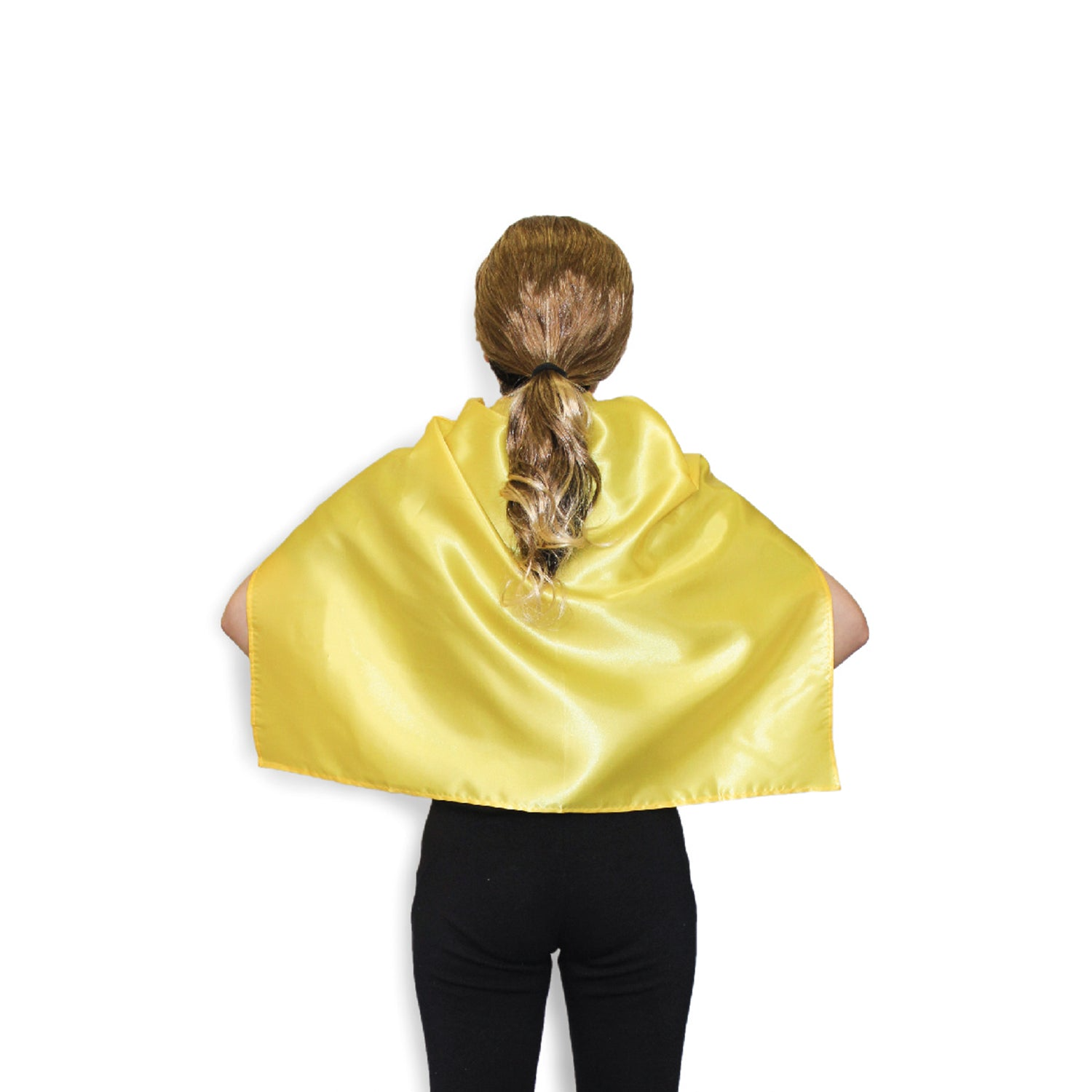 V563-12181-YLW-202507251130-01 SHORT CAPE Kids Childrens Party Costume Vampire Coat School Team Colours - Yellow - Image 2
