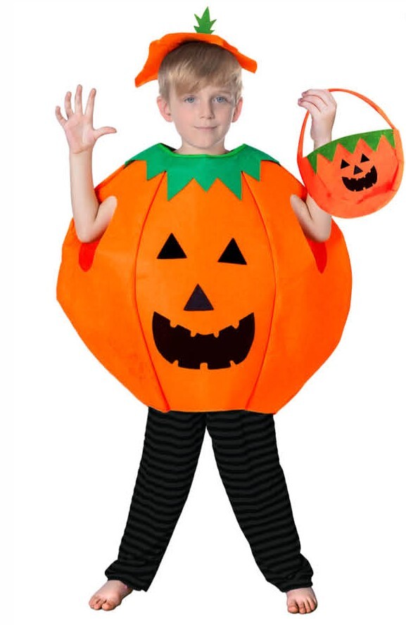 V563-13232-213036-01 KIDS PUMPKIN COSTUME Halloween Unisex Fancy Dress Up Party Orange Vegetable - Image 2