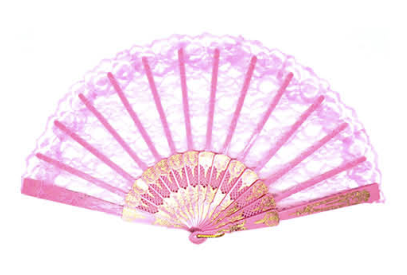 V563-13700-LPNK-202503052135-01 LACE FAN Hand Folding Wedding Party Bridal Spanish Costume Accessory - Light Pink - Image 2