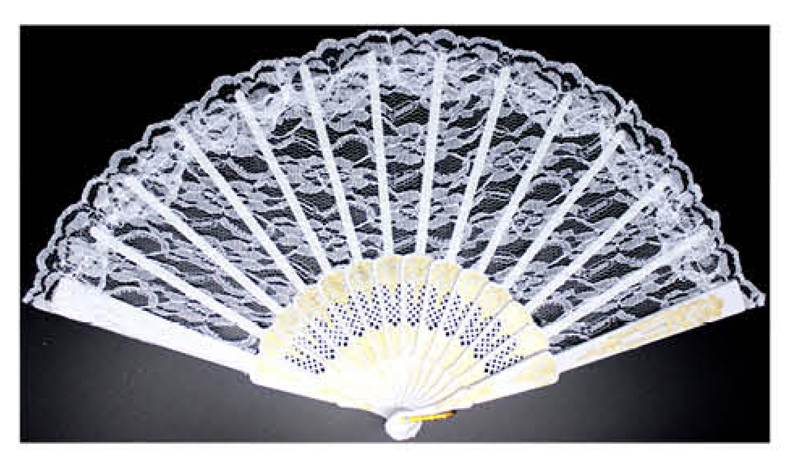 V563-13700-WHT-202503052140-01 LACE FAN Hand Folding Wedding Party Bridal Spanish Costume Accessory - White - Image 2