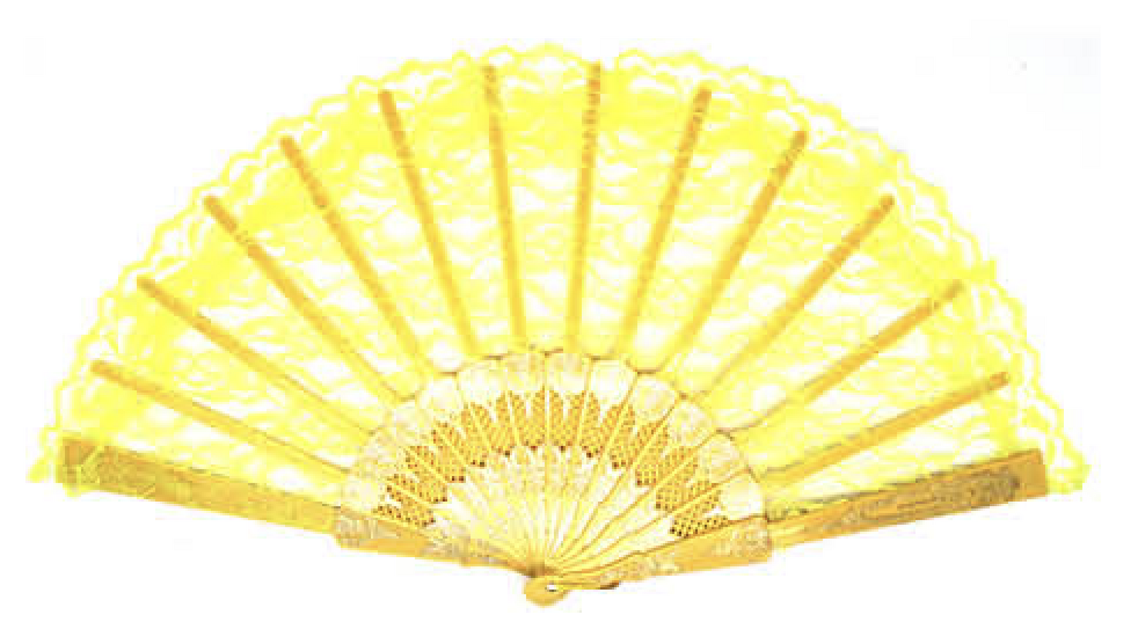 V563-13700-YLW-202503052145-01 LACE FAN Hand Folding Wedding Party Bridal Spanish Costume Accessory - Yellow - Image 2