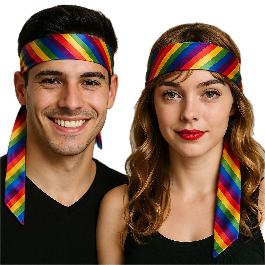 V563-14067-01-202506201207-01 Rainbow Long Headband Band Gay Pride Scarf LBGTQ Hair Tie Headband Costume Party - Image 2