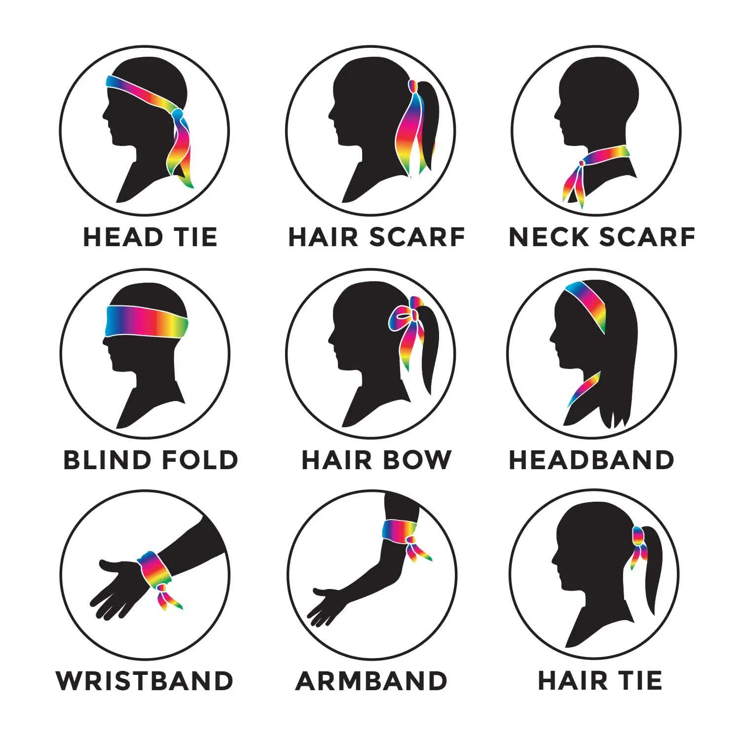 V563-14067-01-202506201207-02 Rainbow Long Headband Band Gay Pride Scarf LBGTQ Hair Tie Headband Costume Party - Image 3