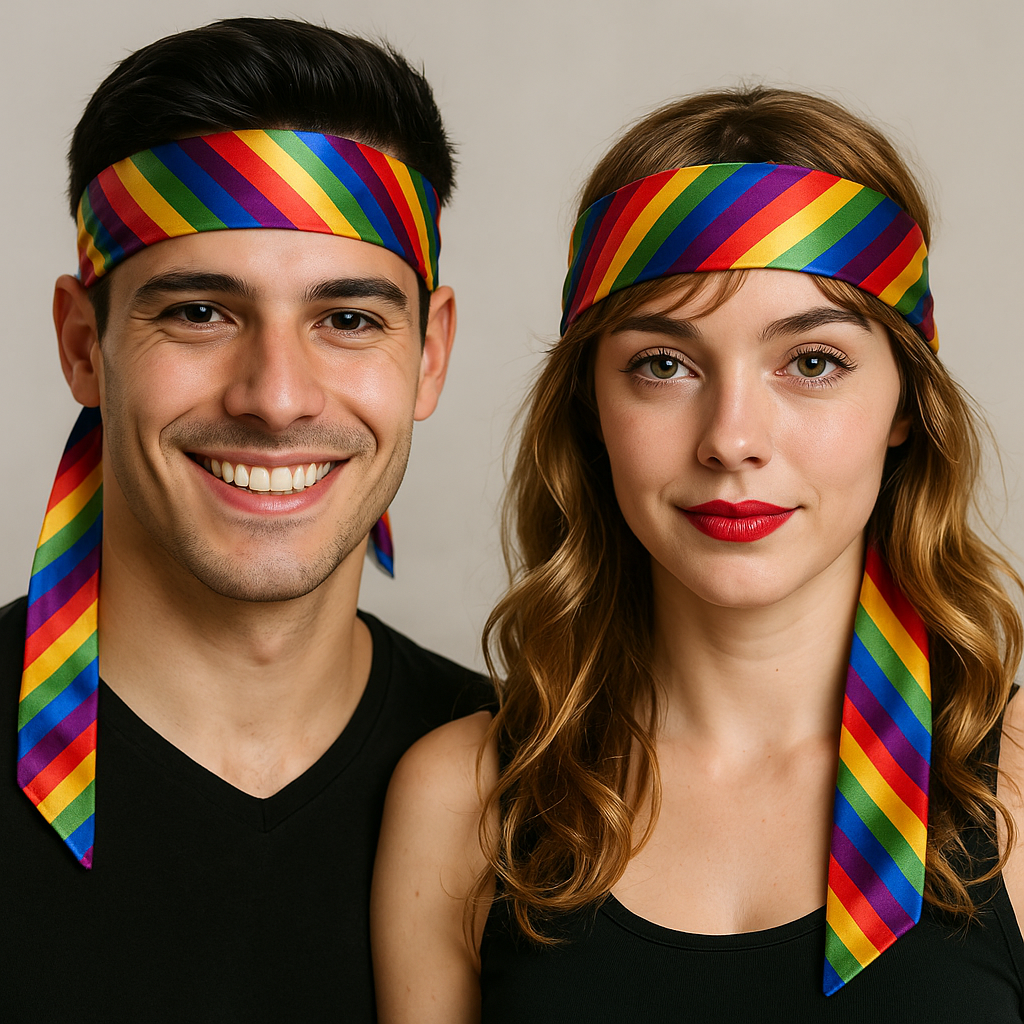 V563-14067-01-202506201207-04 Rainbow Long Headband Band Gay Pride Scarf LBGTQ Hair Tie Headband Costume Party - Image 5