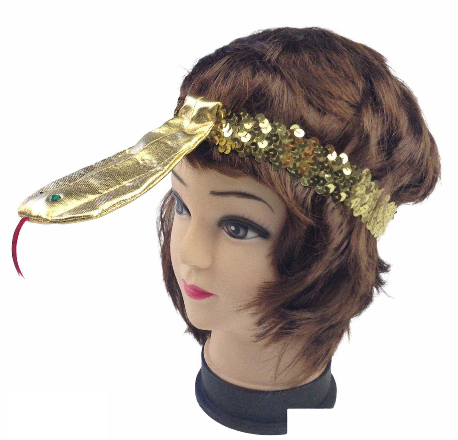 V563-148000-184607-01 SEQUIN EGYPTIAN Headband Flapper Headpiece w Snake Fancy Dress Costume Cleopatra - Image 2