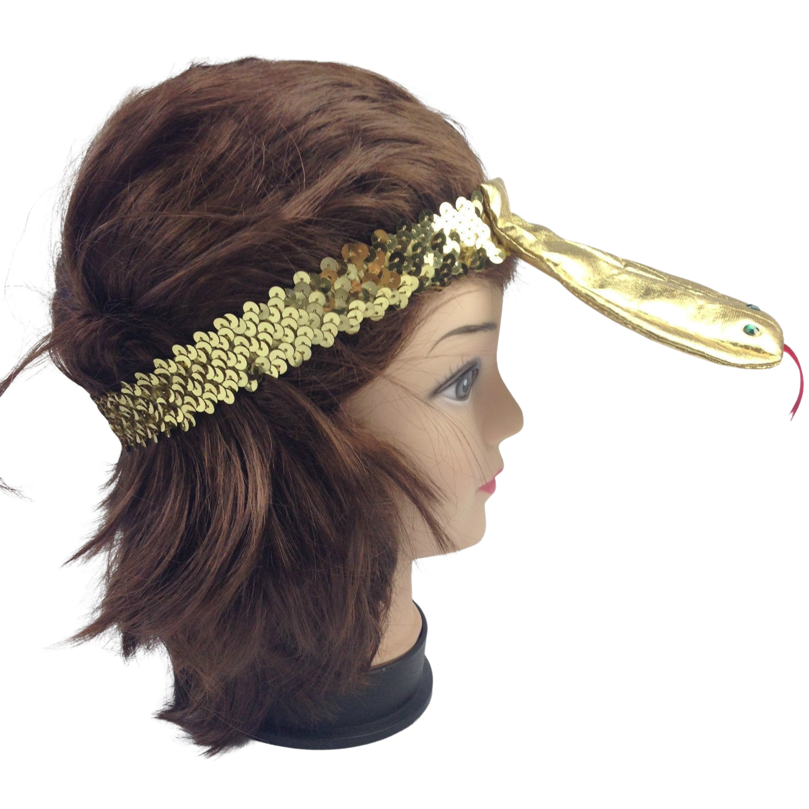 V563-148000-184607-02 SEQUIN EGYPTIAN Headband Flapper Headpiece w Snake Fancy Dress Costume Cleopatra - Image 3