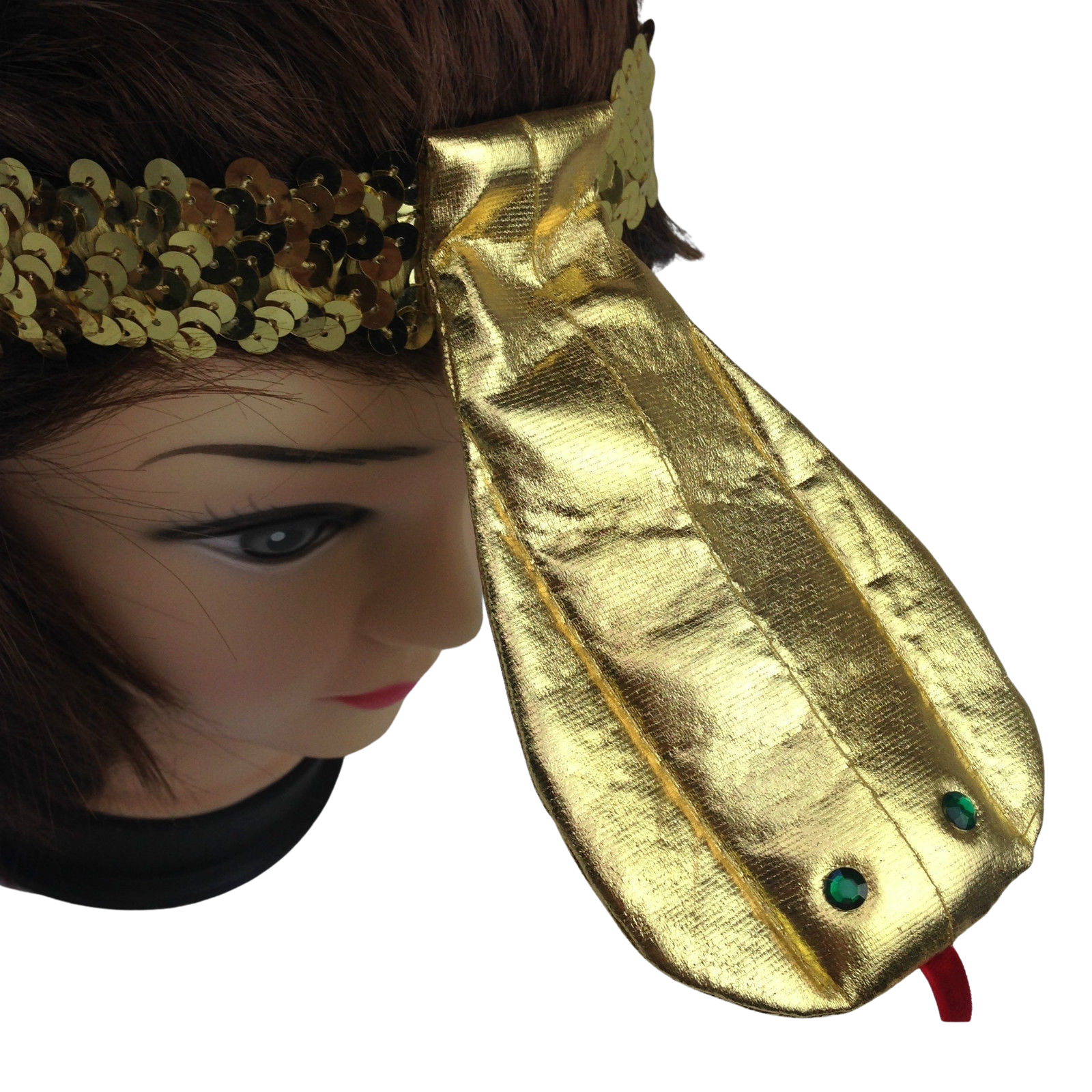 V563-148000-184607-03 SEQUIN EGYPTIAN Headband Flapper Headpiece w Snake Fancy Dress Costume Cleopatra - Image 4