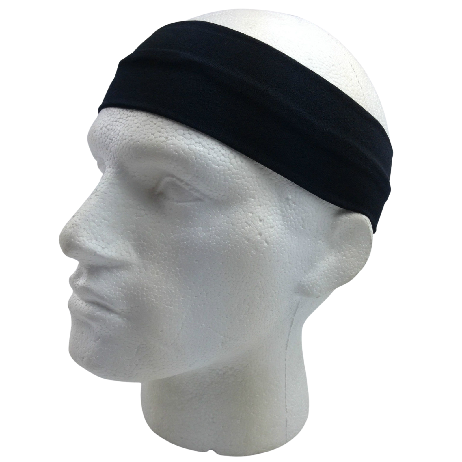 V563-14895-BLK-202502241628-00 PLAIN HEADBAND Elastic Stretch Sports Yoga Hair Band Unisex 8cm Wide Wrap - Black - Image 1