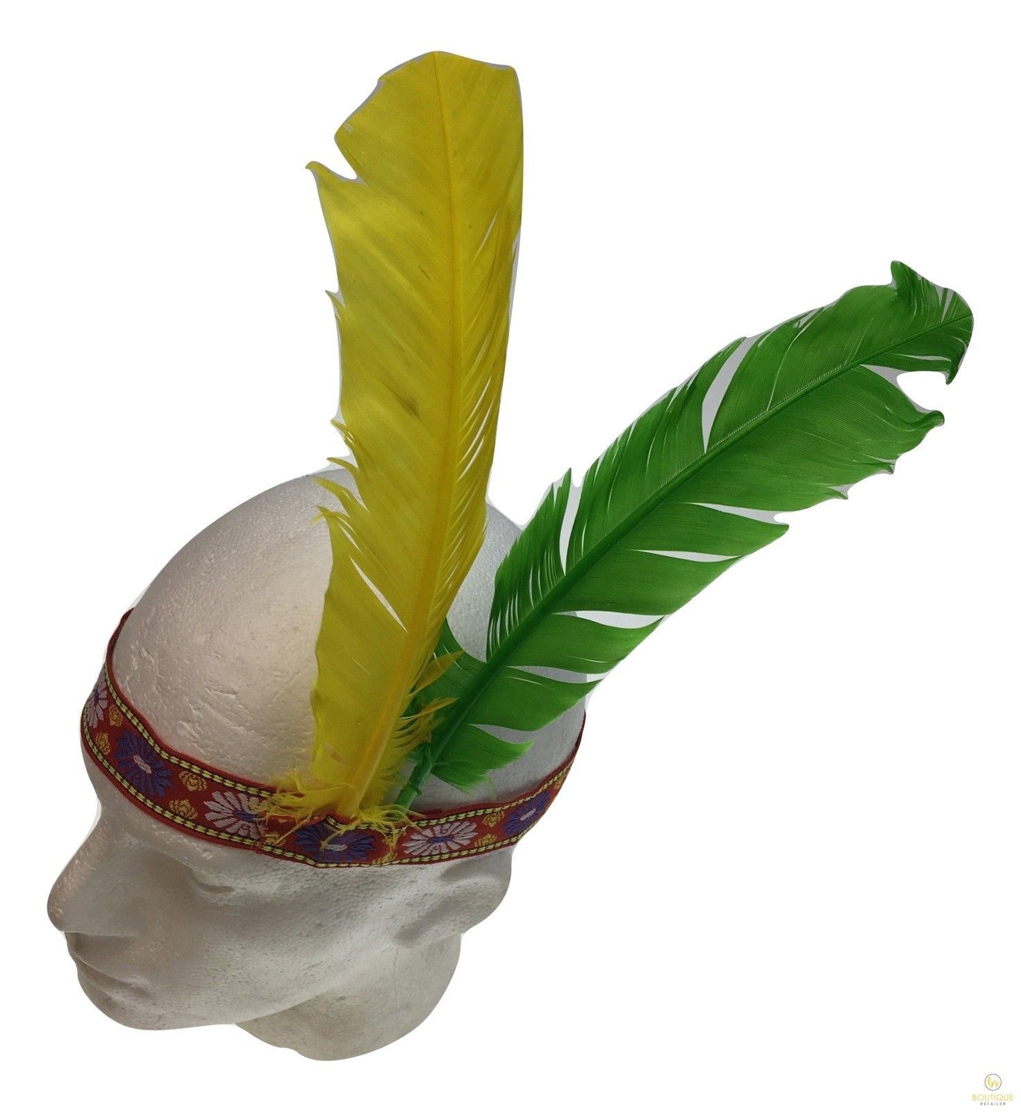 V563-14928-184953-02 INDIAN Two Feather Headband Headdress Fancy Dress Native American Costume Party - Image 3