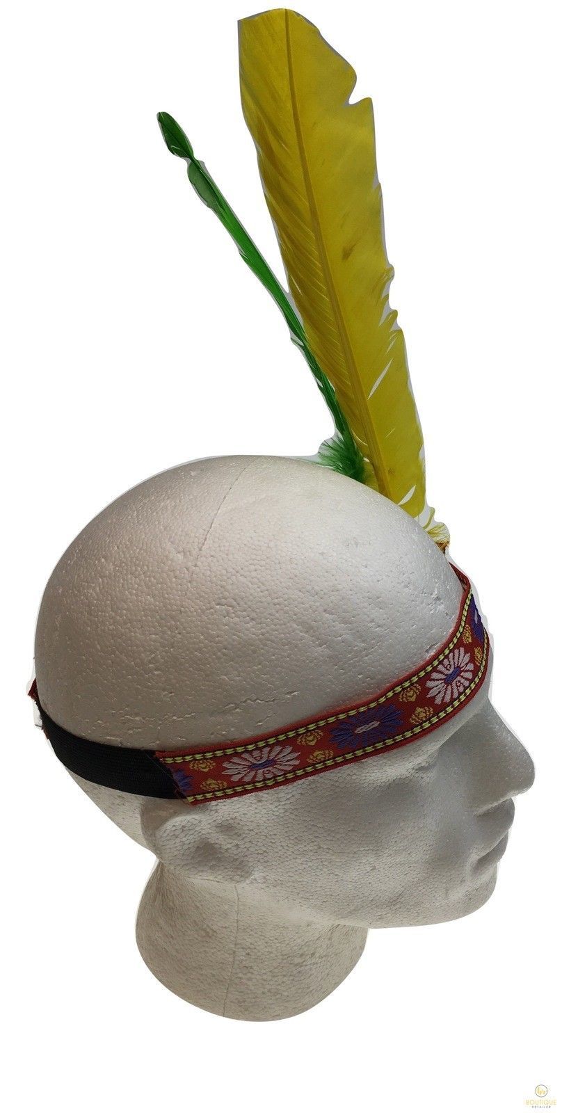 V563-14928-184953-03 INDIAN Two Feather Headband Headdress Fancy Dress Native American Costume Party - Image 4