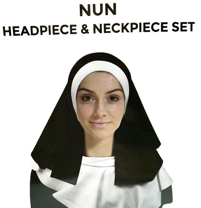 V563-16119-184361-01 NUN Headpiece & Neckpiece Set Kit Collar Saints Sinners Church Sister Party - Image 2