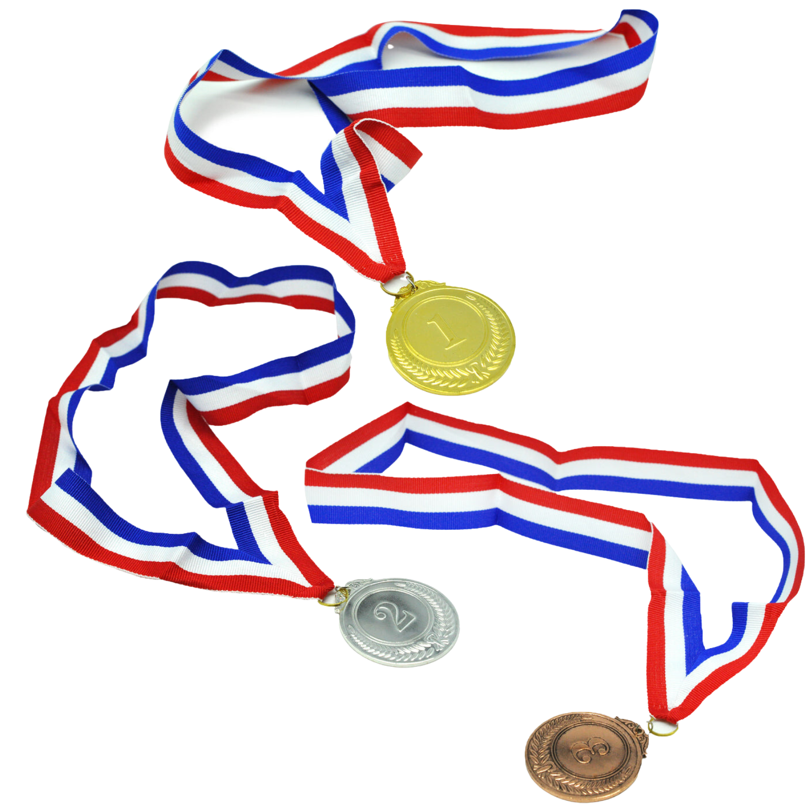 V563-17699-202502270911-02 Set of 3 Gold Silver Bronze Medals Sports Day Awards School Events Olympics Parties - Image 3