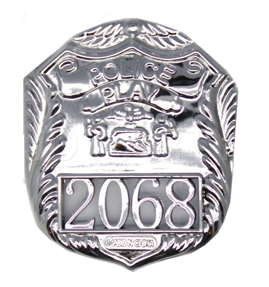 V563-17770-184790-01 POLICE BADGE Costume Accessory Plastic Silver Fancy Dress Party Officer Cop - Image 2