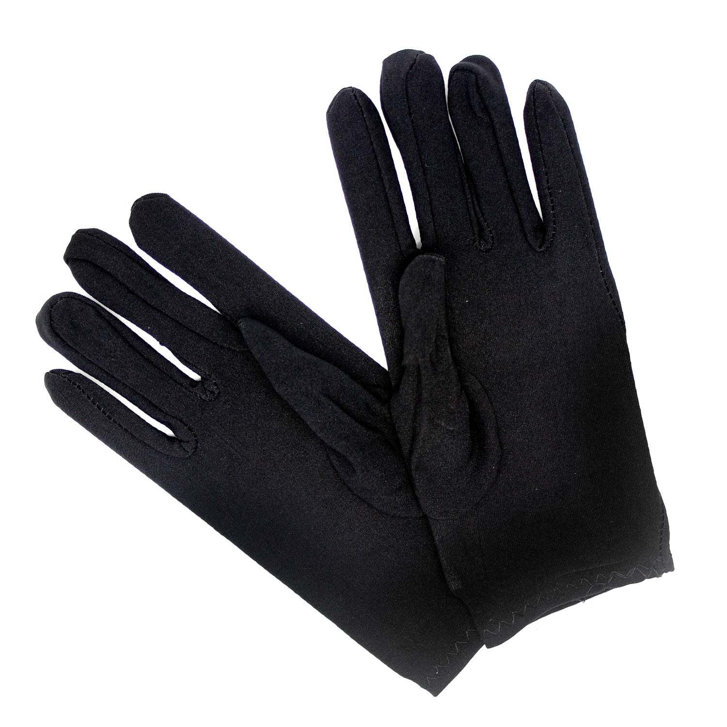 V563-18540-BLACK-184946-02 Ladies SHORT GLOVES Costume Party Wedding Bridal Fancy Dress Prom Stretchy - Black - One Size - Image 3