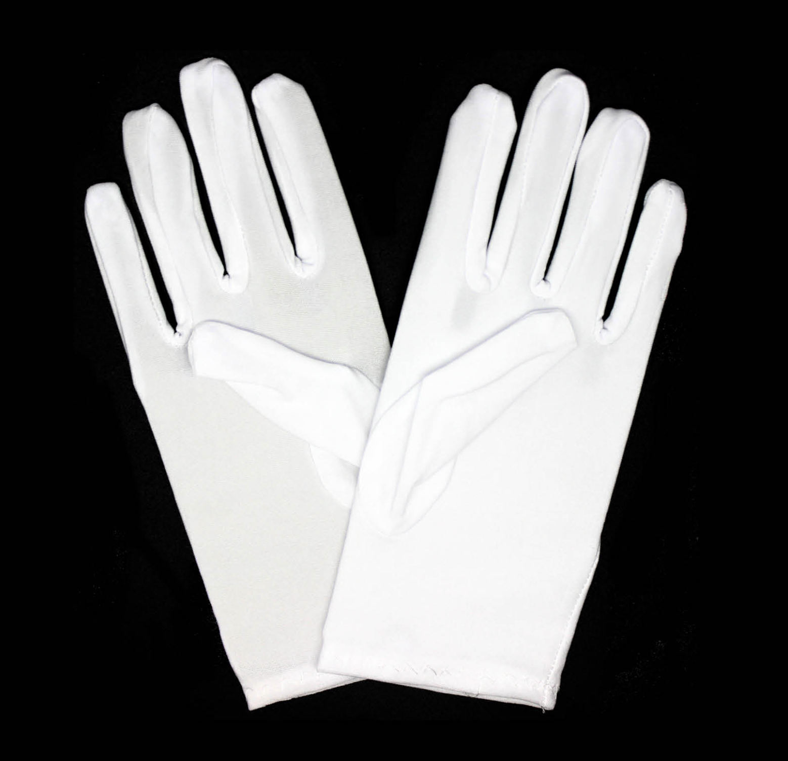 V563-18540-WHITE-184954-02 Ladies SHORT GLOVES Costume Party Wedding Bridal Fancy Dress Prom Stretchy - White - One Size - Image 3