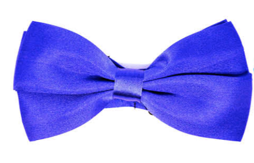 V563-19411-BLU-185002-00 Mens BOW TIE Wedding Tuxedo Formal Bestman Necktie Classic Plain Party Pre-tied - Blue - Image 1
