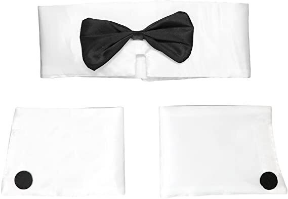 V563-19861-184758-02 Male Stripper Set Costume Cuffs Collar & Bow Tie Waiter Fun Kit Fancy Dress - Image 3