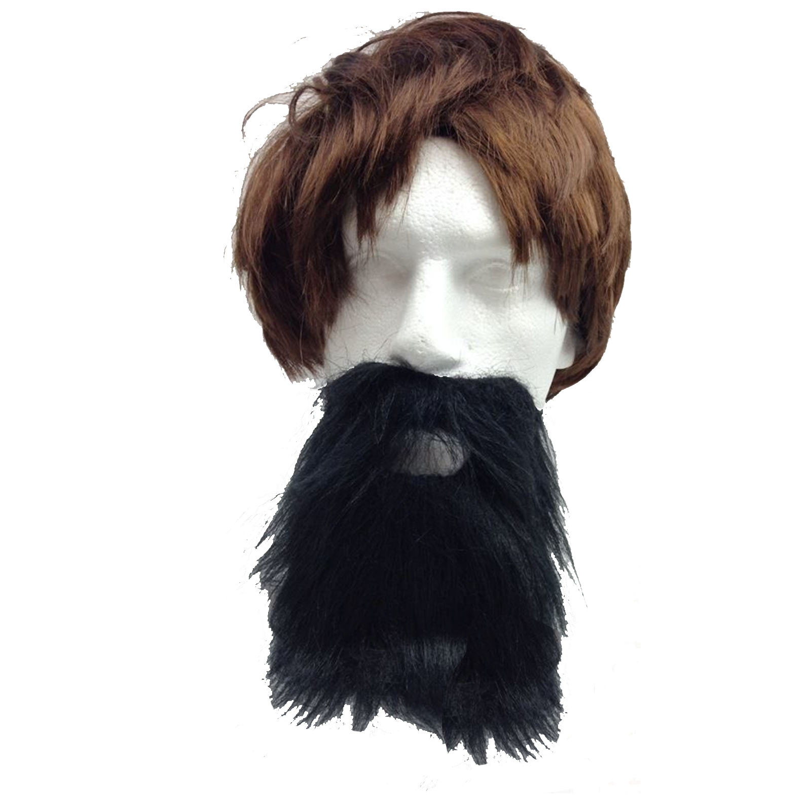 V563-19960-BLK-202503051735-01 PARTY BEARD Moustache Costume Fancy Dress Mustache Halloween Fake Facial Hair - Black - Image 2