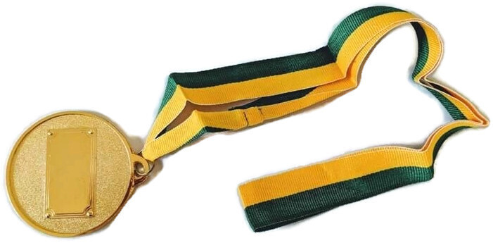 V563-2142-184664-02 METAL WINNER GOLD MEDAL 1st Party Favours Sports Day 40cm Ribbon - Green/Gold - Image 3
