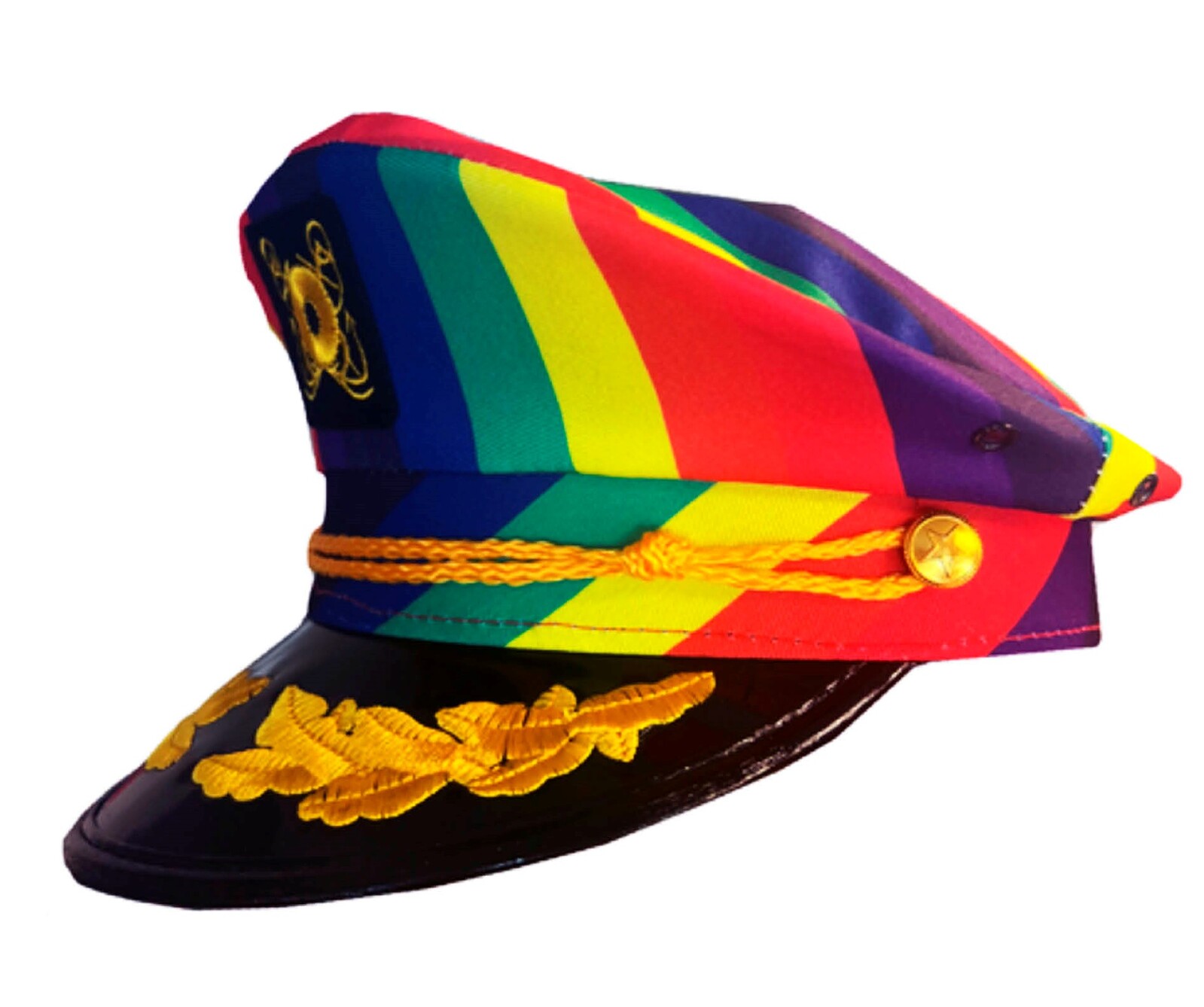 V563-21805-184876-01 Rainbow Sailor Cap Costume Hat Pride Burning Man Festival Mardi Gras - Image 2