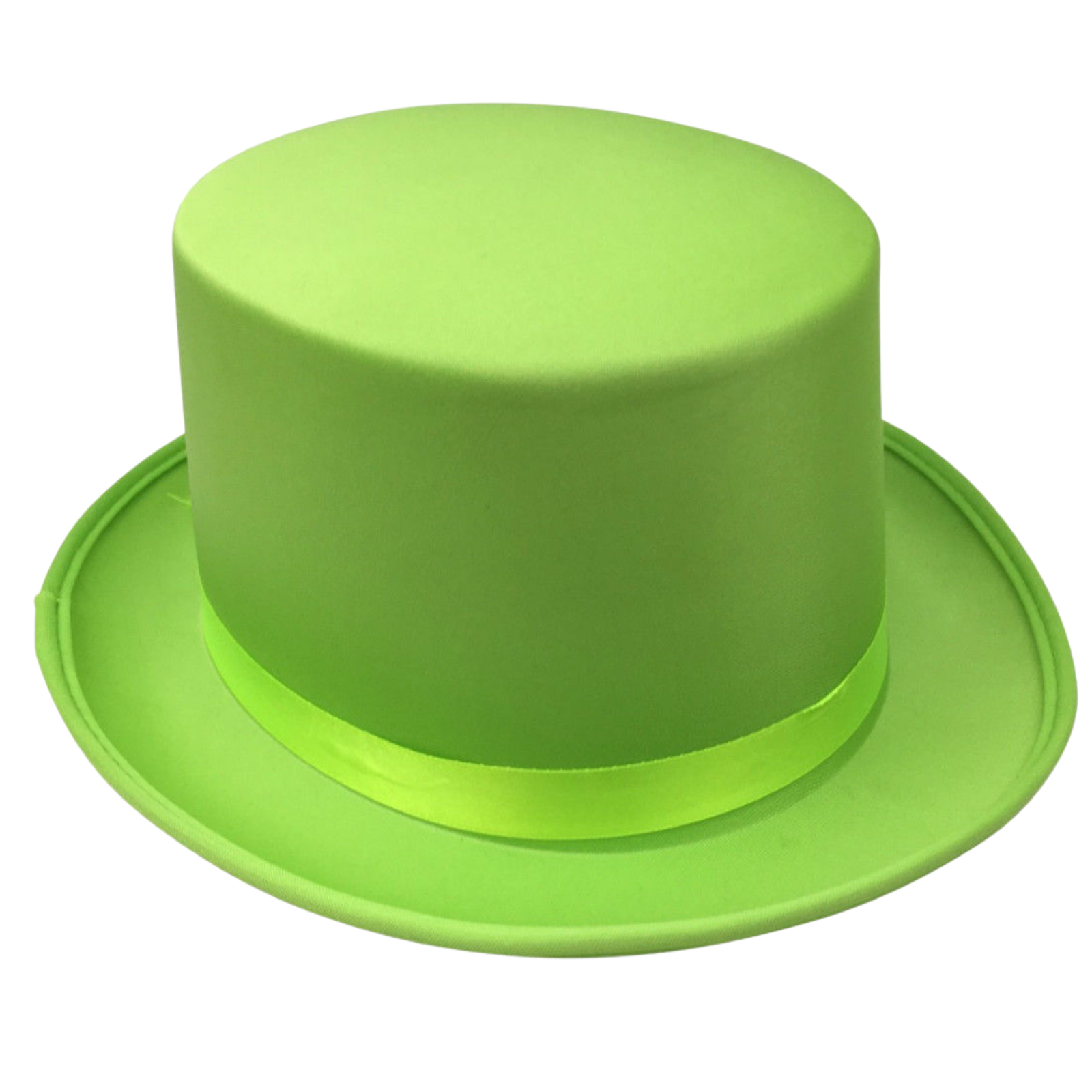 V563-21995-LTGRN-202503051530-01 SATIN TOP HAT Costume Party Cap Fancy Dress Trilby Fedora One Size - Light Green - Image 2
