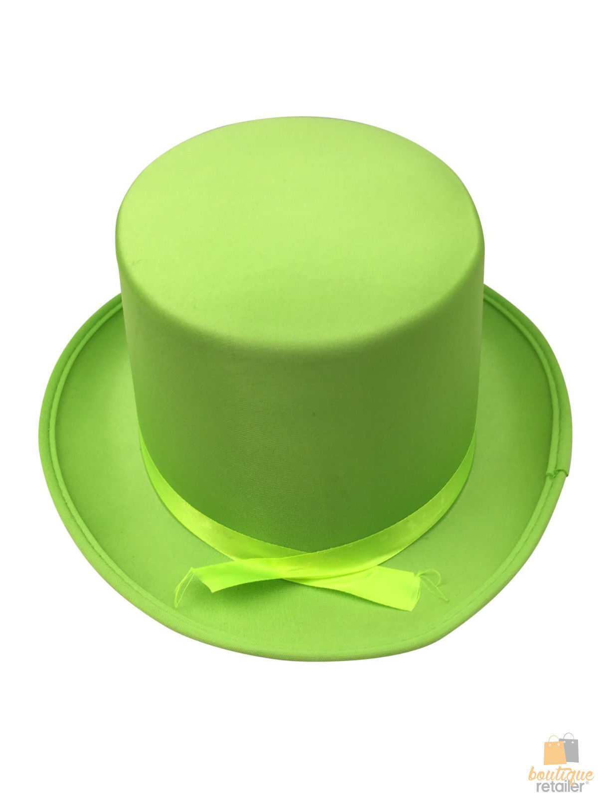 V563-21995-LTGRN-202503051530-03 SATIN TOP HAT Costume Party Cap Fancy Dress Trilby Fedora One Size - Light Green - Image 4