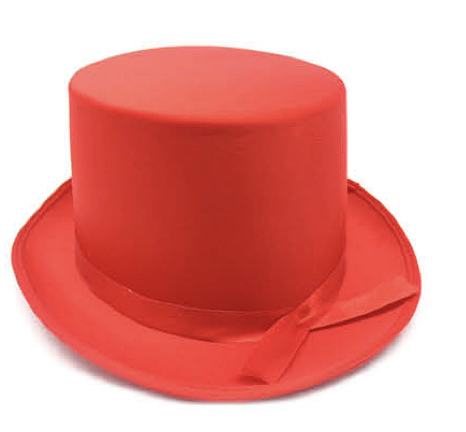 V563-21995-RED-202503051541-01 SATIN TOP HAT Costume Party Cap Fancy Dress Trilby Fedora One Size - Red - Image 2