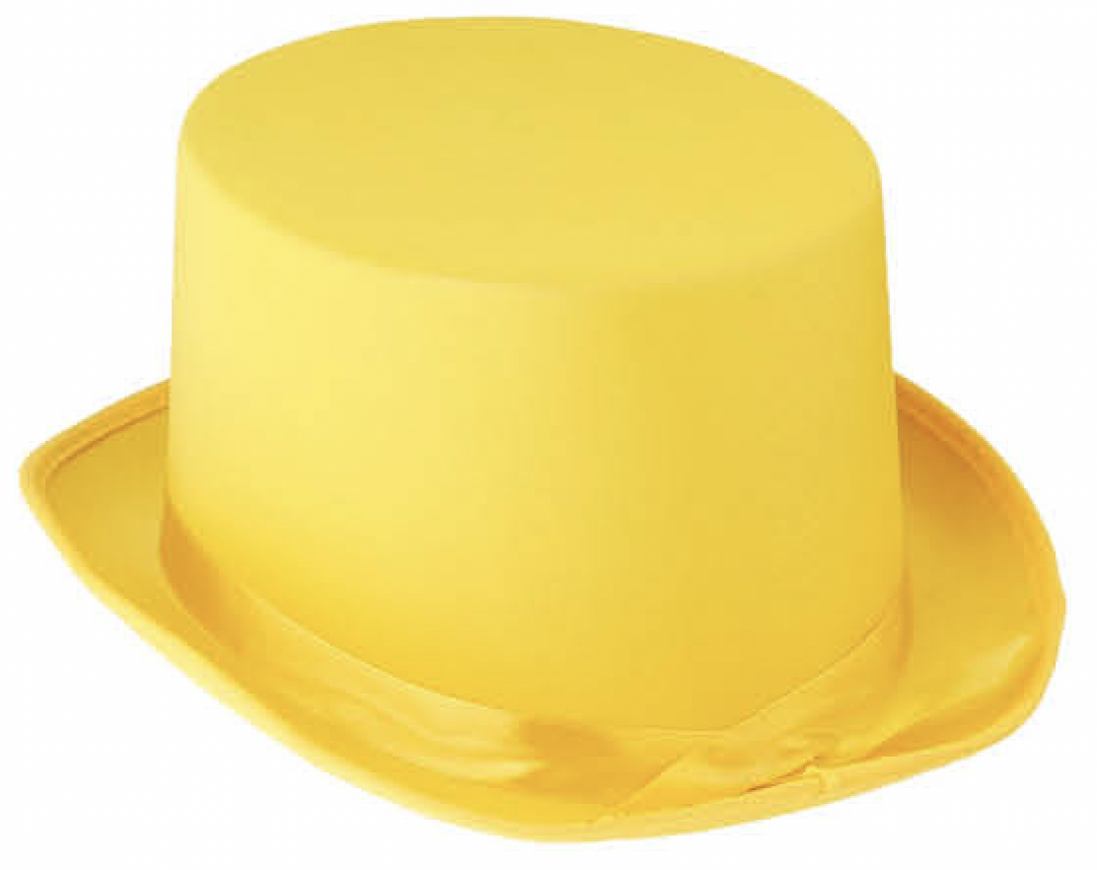 V563-21995-YLW-202503051550-01 SATIN TOP HAT Costume Party Cap Fancy Dress Trilby Fedora One Size - Yellow - Image 2