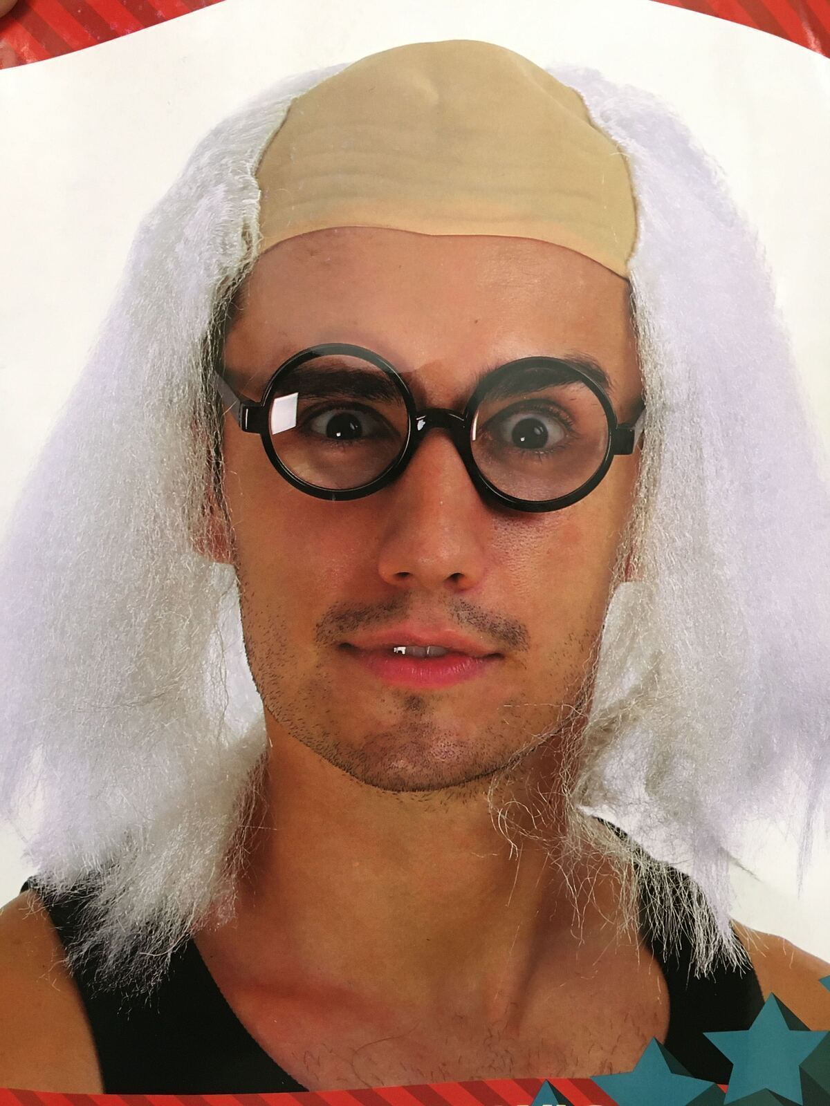 V563-22565-184862-02 SCIENTIST WIG Mad Einstein Costume Fancy Dress White Hair Halloween Man Doc - Image 3