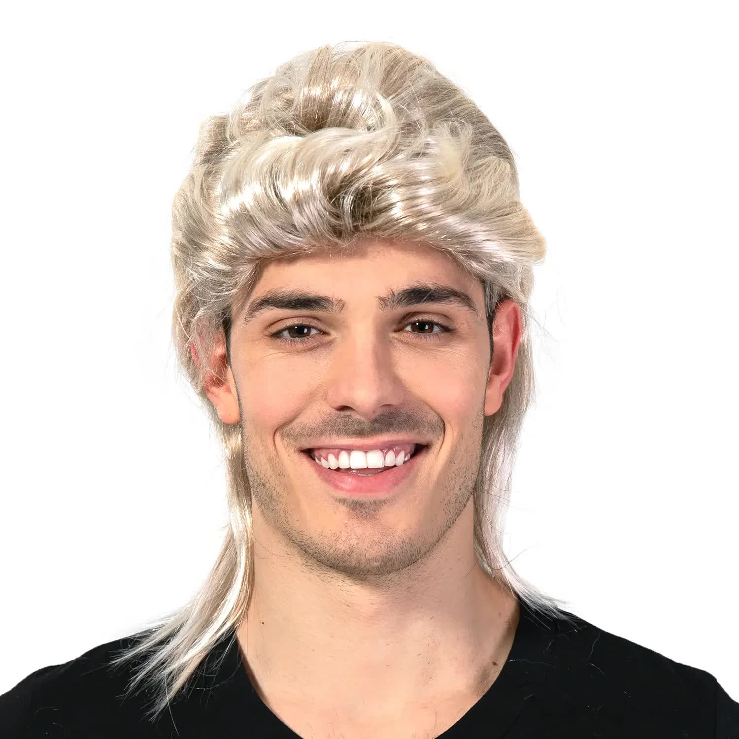 V563-22604-218801-01 Mullet Wig 80s Party Costume Rock Bogan Punk 70s 90s Hair - Blonde - Image 2