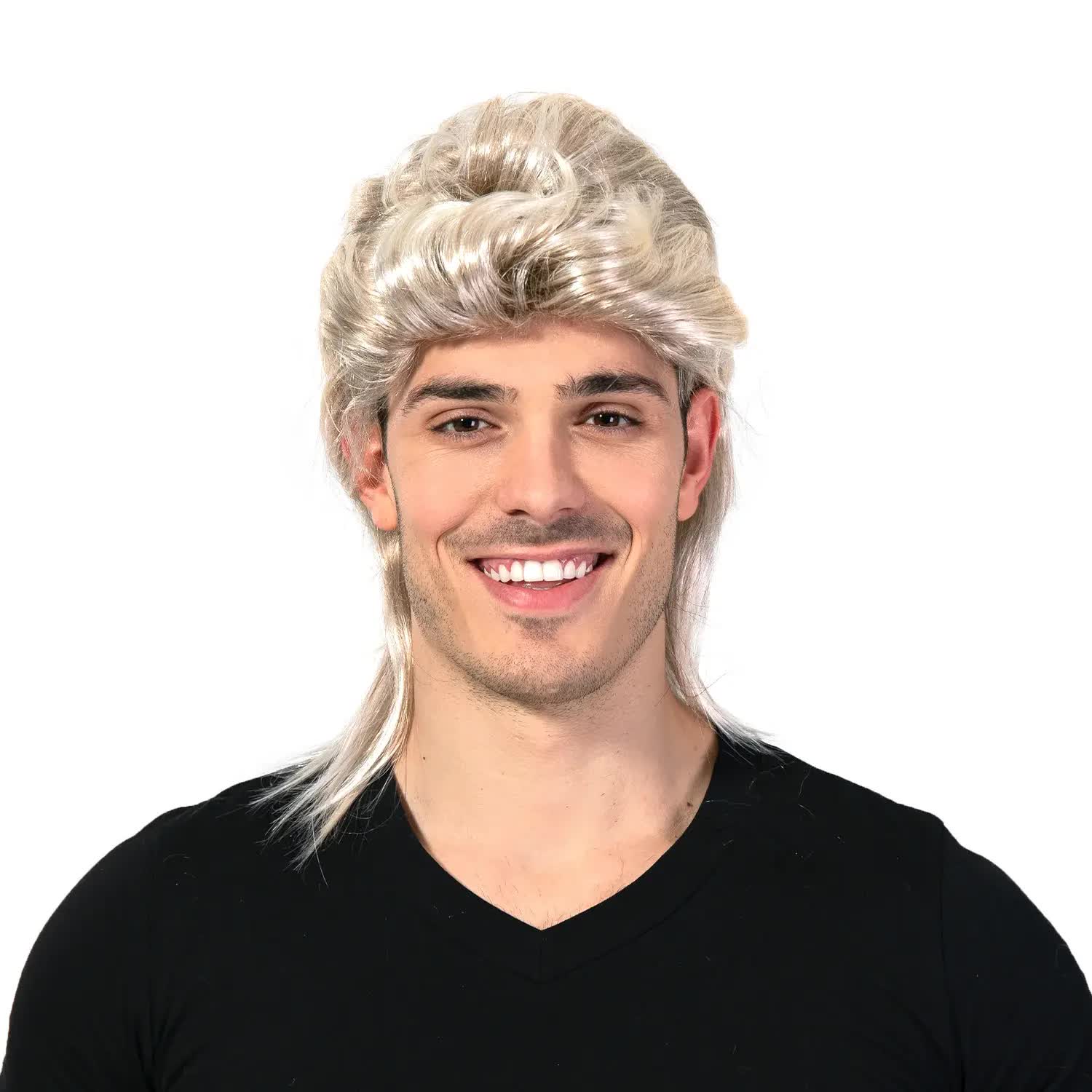 V563-22604-218801-02 Mullet Wig 80s Party Costume Rock Bogan Punk 70s 90s Hair - Blonde - Image 3