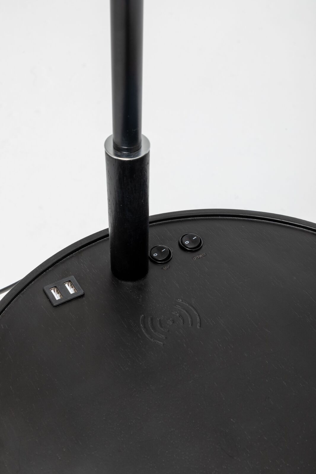 V563-75175-174352-04 Naples Tripod Floor Lamp Shelf Storage Drawer Bed Side Table Light w/ USB Charger - Image 5