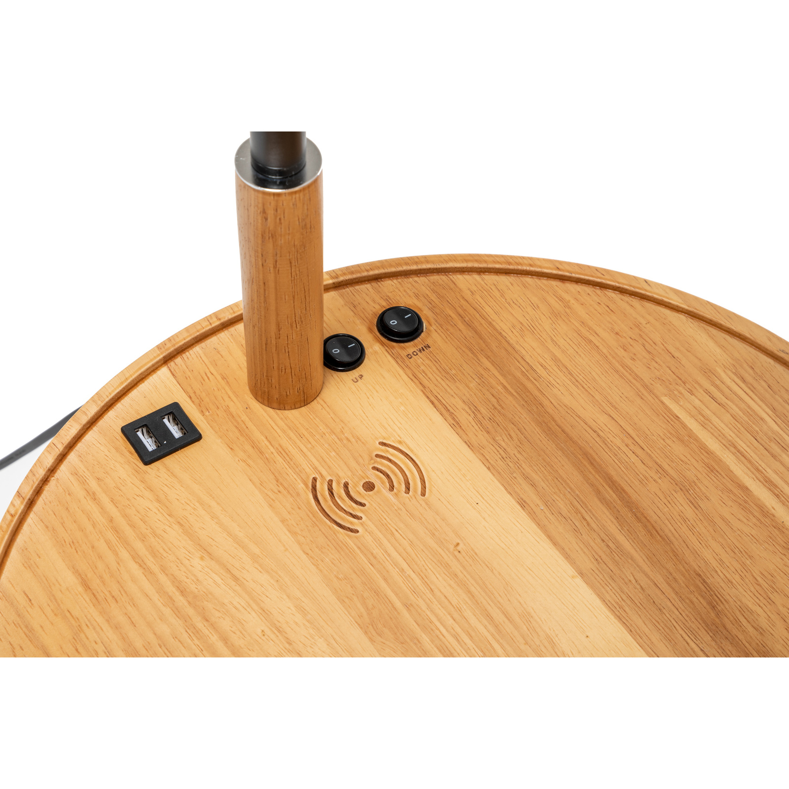 V563-75176-174354-03 Naples Tripod Floor Lamp Shelf Storage Drawer Bed Side Table Light w/ USB Charger - Image 4