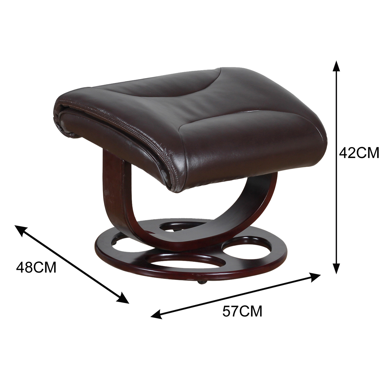 V563-75626-174045-02 Julio Faux Leather Premium Reclining Lounge Arm Chair w/ Ottoman Swivel Sofa - Image 3