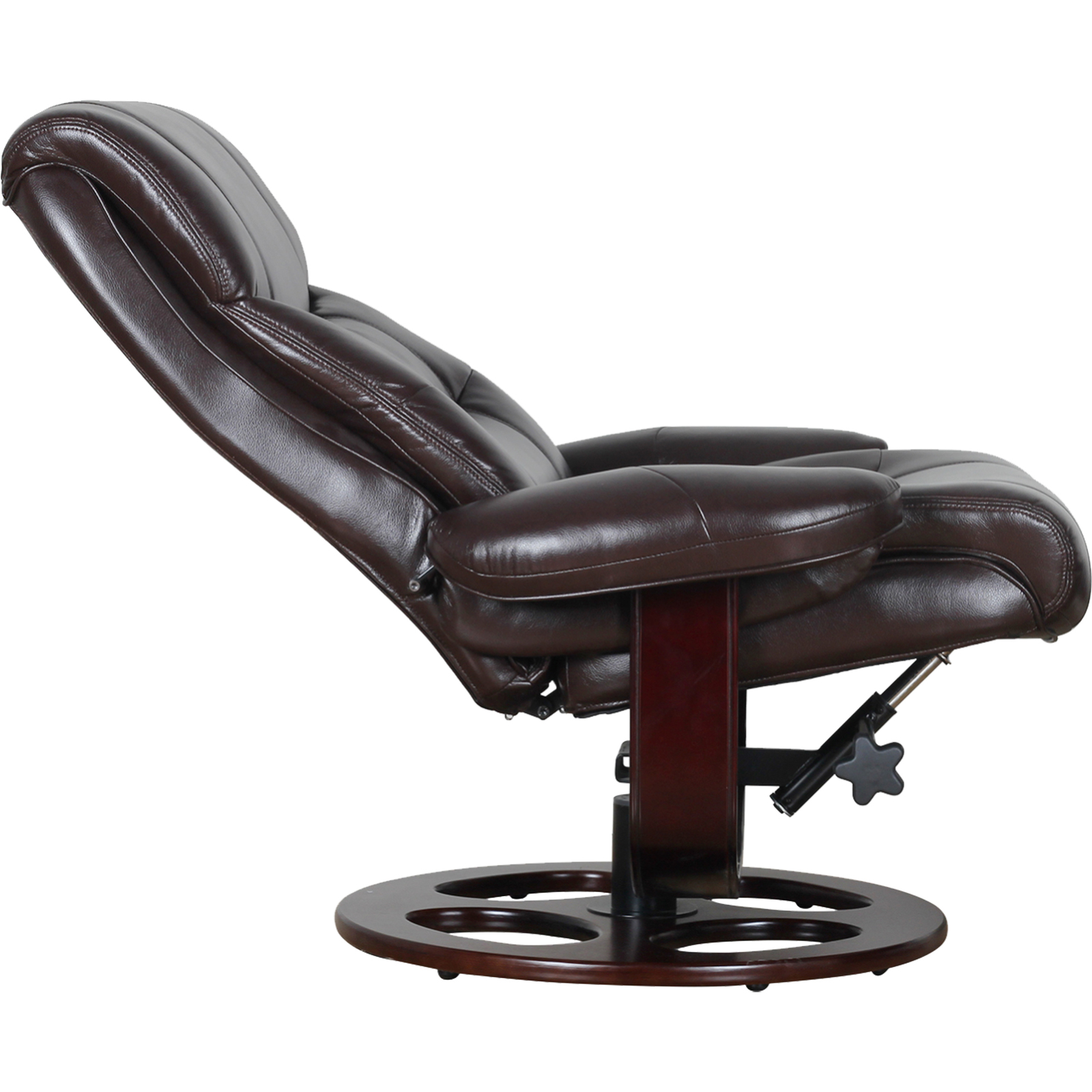 V563-75626-174045-04 Julio Faux Leather Premium Reclining Lounge Arm Chair w/ Ottoman Swivel Sofa - Image 5