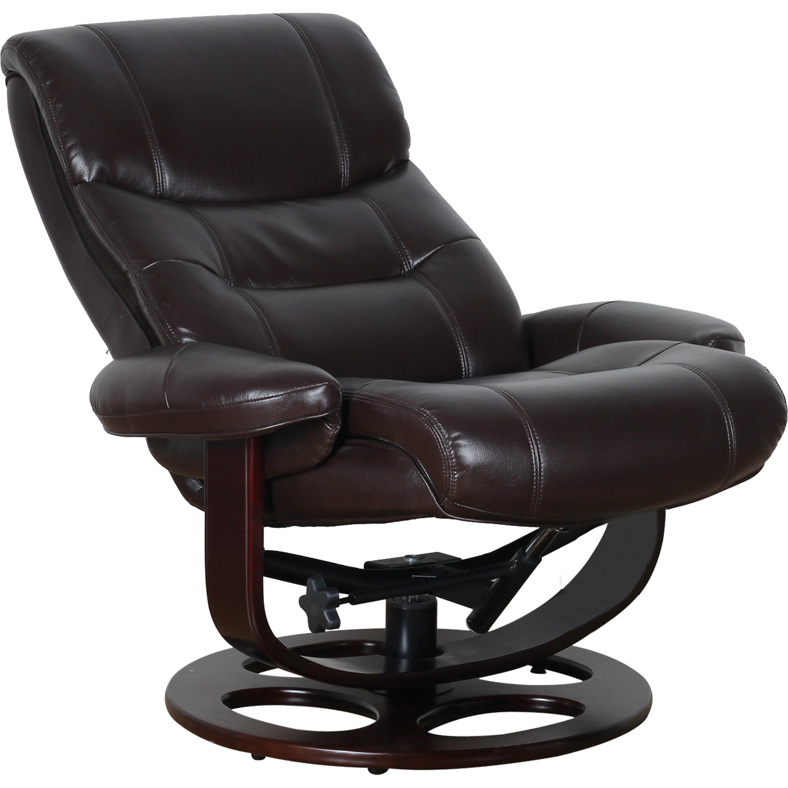 V563-75626-174045-09 Julio Faux Leather Premium Reclining Lounge Arm Chair w/ Ottoman Swivel Sofa - Image 10