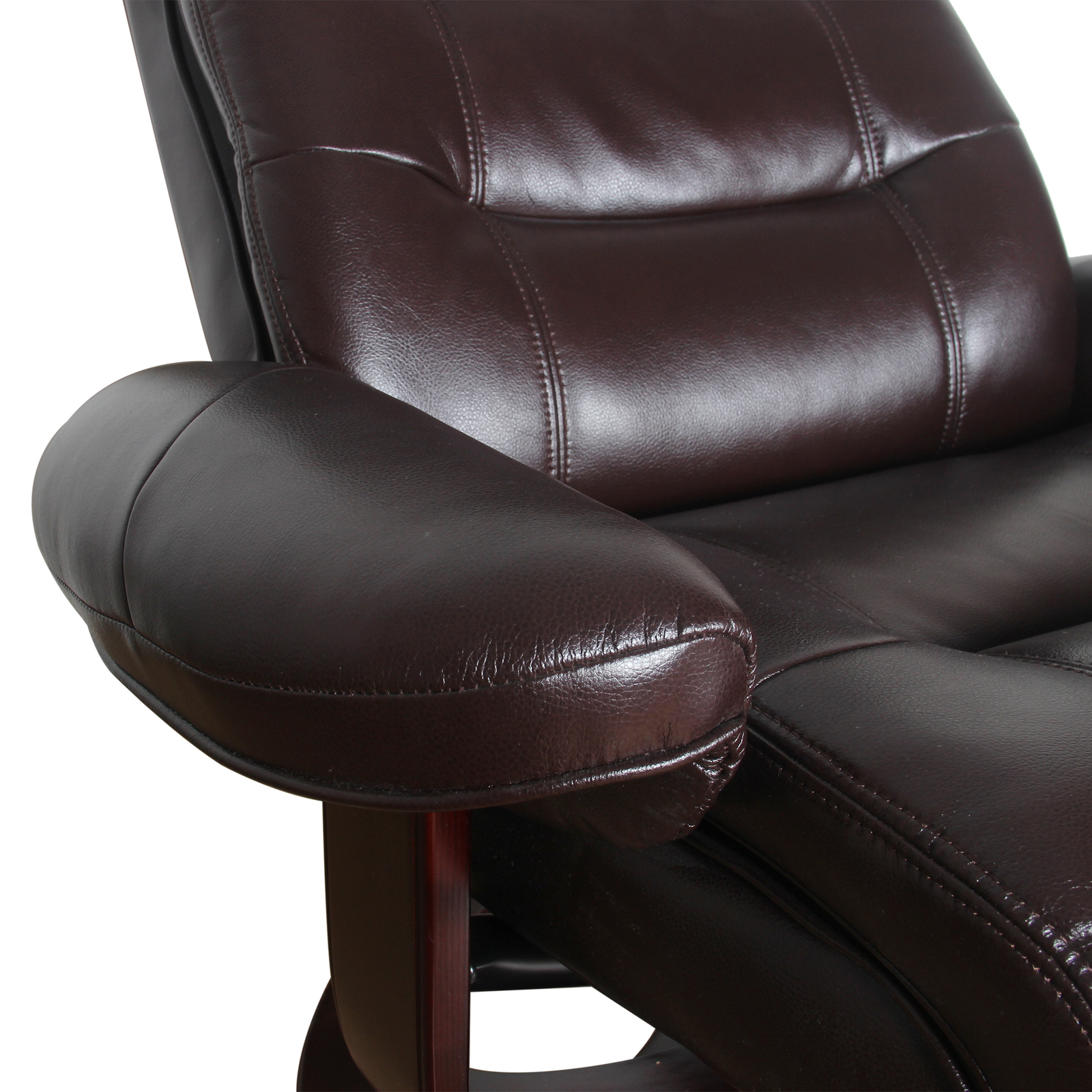 V563-75626-174045-13 Julio Faux Leather Premium Reclining Lounge Arm Chair w/ Ottoman Swivel Sofa - Image 14