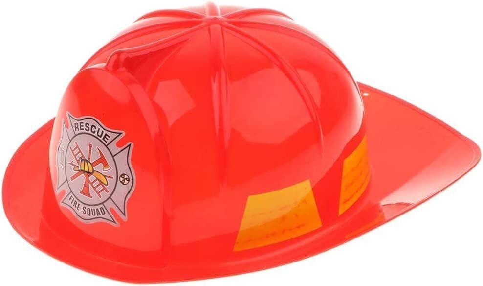 V563-9868686161016-1PC-213035-01 KIDS FIREMAN HAT Firemans Helmet Costume Dress Up Party Red Plastic Halloween Cap - Image 2