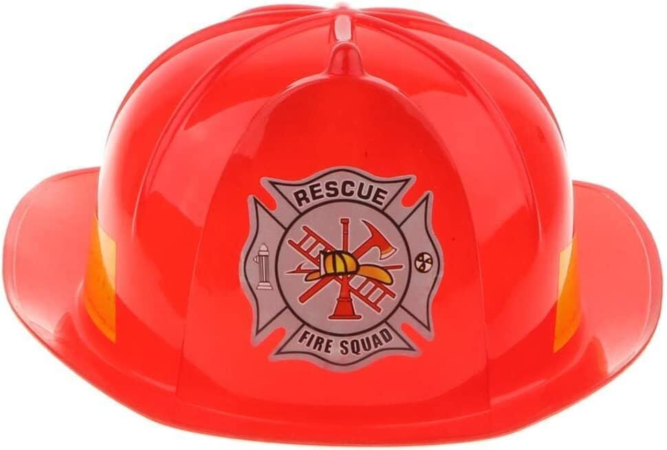 V563-9868686161016-1PC-213035-02 KIDS FIREMAN HAT Firemans Helmet Costume Dress Up Party Red Plastic Halloween Cap - Image 3