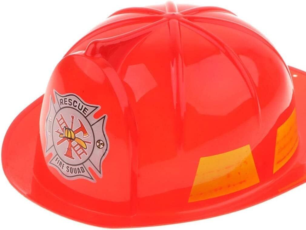 V563-9868686161016-1PC-213035-05 KIDS FIREMAN HAT Firemans Helmet Costume Dress Up Party Red Plastic Halloween Cap - Image 6