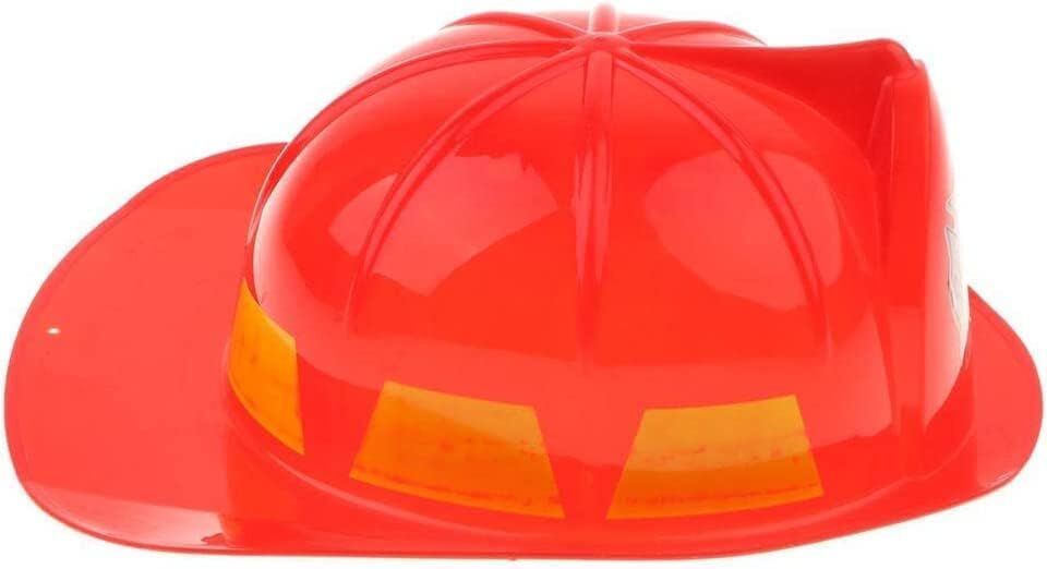 V563-9868686161016-1PC-213035-06 KIDS FIREMAN HAT Firemans Helmet Costume Dress Up Party Red Plastic Halloween Cap - Image 7