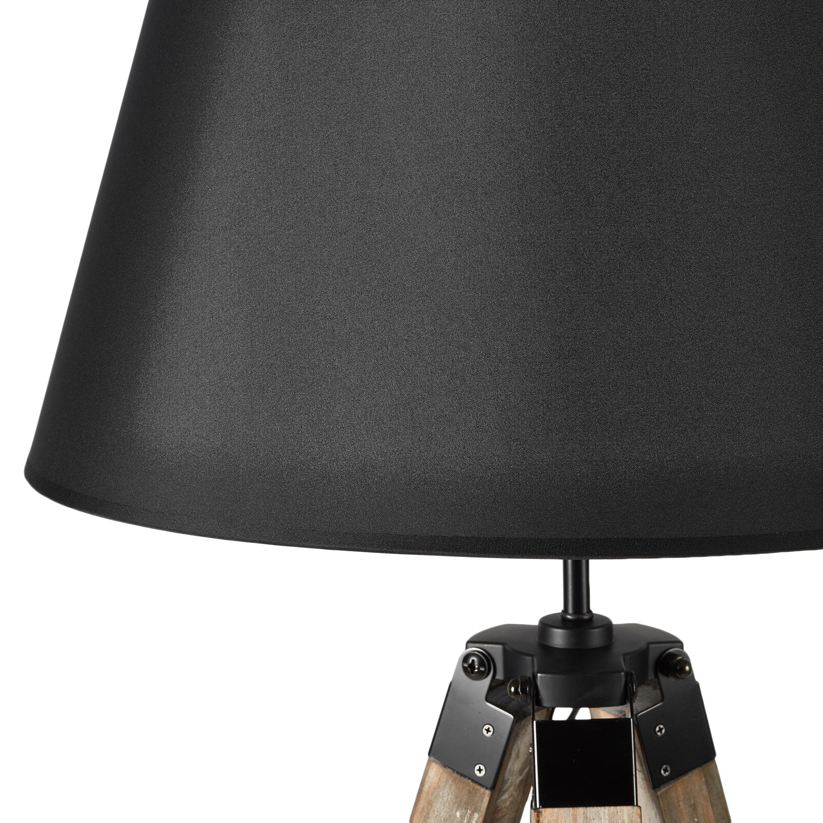 V563-BR-75006-202502261545-02 LARGE TRIPOD FLOOR LAMP Linen Shade Modern Light Retro Vintage Wooden - Image 3