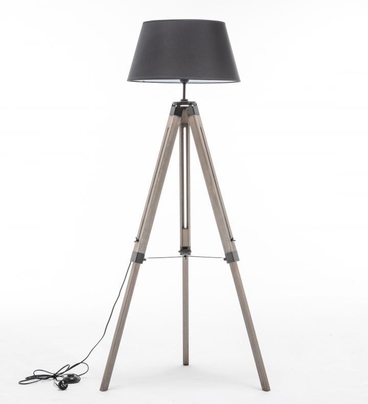 V563-BR-75006-202502261545-09 LARGE TRIPOD FLOOR LAMP Linen Shade Modern Light Retro Vintage Wooden - Image 10