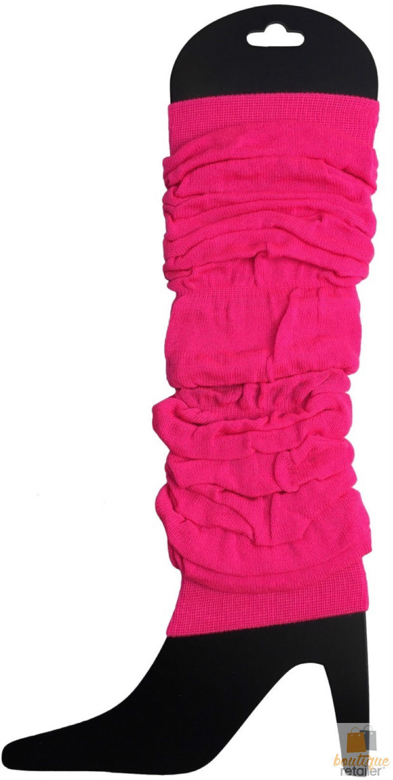 V563-BR-LEGWKNIT-FLUROHOTPNK-202506031731-01 LEG WARMERS Knitted Womens Neon Party Knit Ankle Fluro Dance Costume 80s Pair - Fluro Hot Pink - Image 2