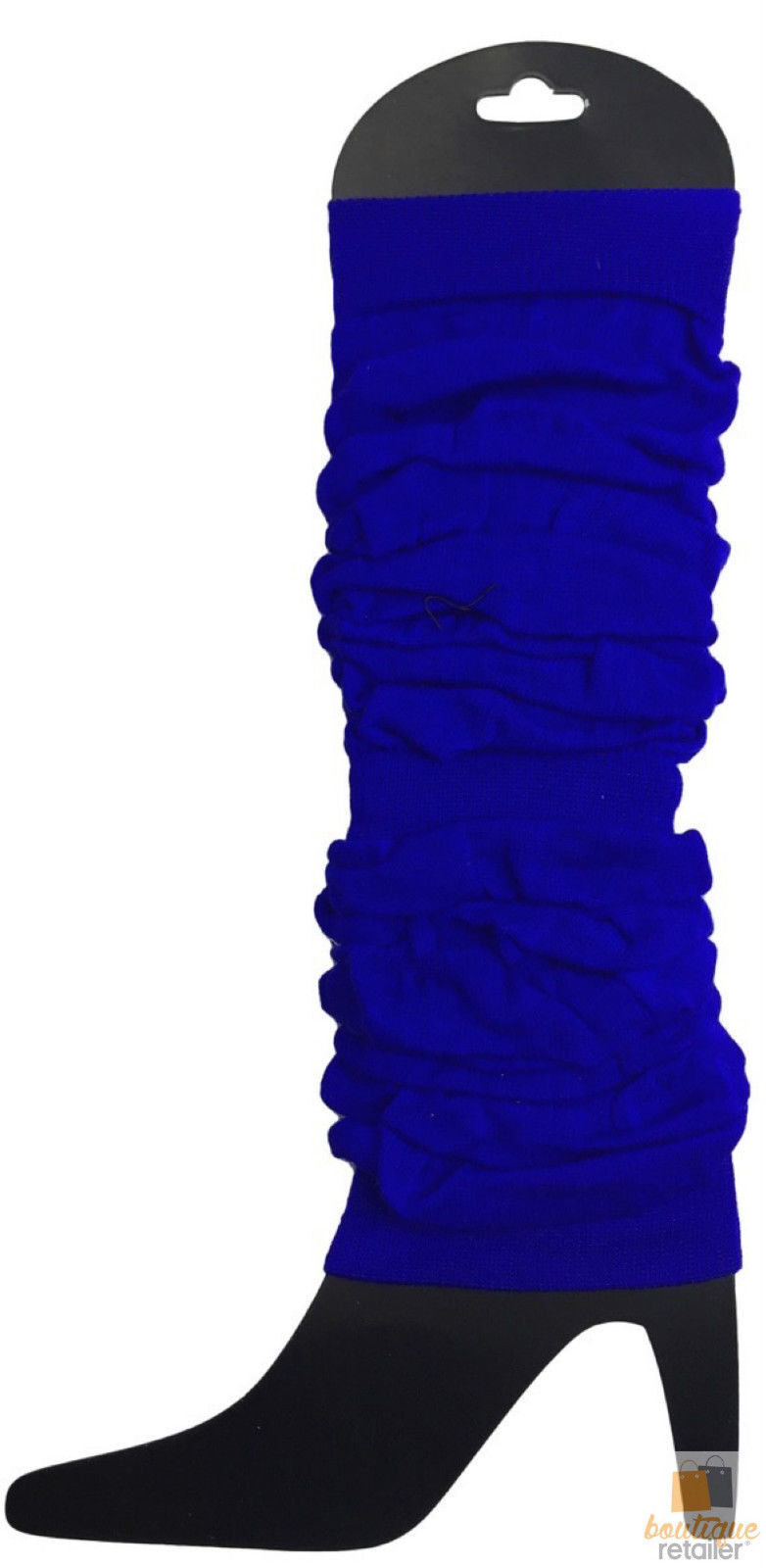 V563-BR-LEGWKNIT-ROYALBLU-202503051455-01 LEG WARMERS Knitted Womens Neon Party Knit Ankle Fluro Dance Costume 80s Pair - Royal Blue - Image 2