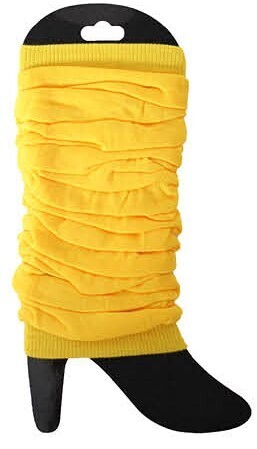 V563-BR-LEGWKNIT-YELLOW-202503051502-01 LEG WARMERS Knitted Womens Neon Party Knit Ankle Fluro Dance Costume 80s Pair - Yellow - Image 2