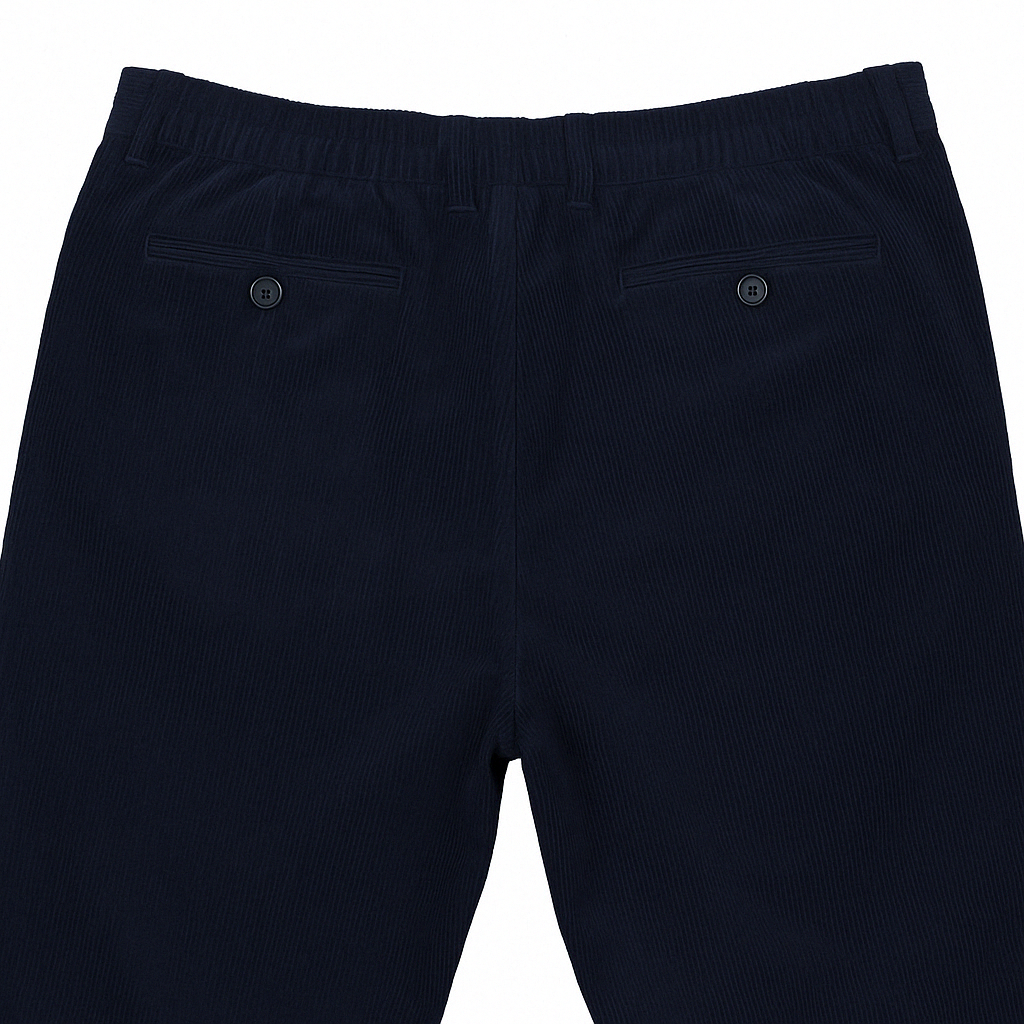 V563-BR-MCURDOROYPANTS-49-107-202504161605-00 MENS CORDUROY PANTS Trousers Cords Casual STRETCH COTTON Size 32""-44"" Adjustable - Navy (49) - 107 (42"") - Image 3